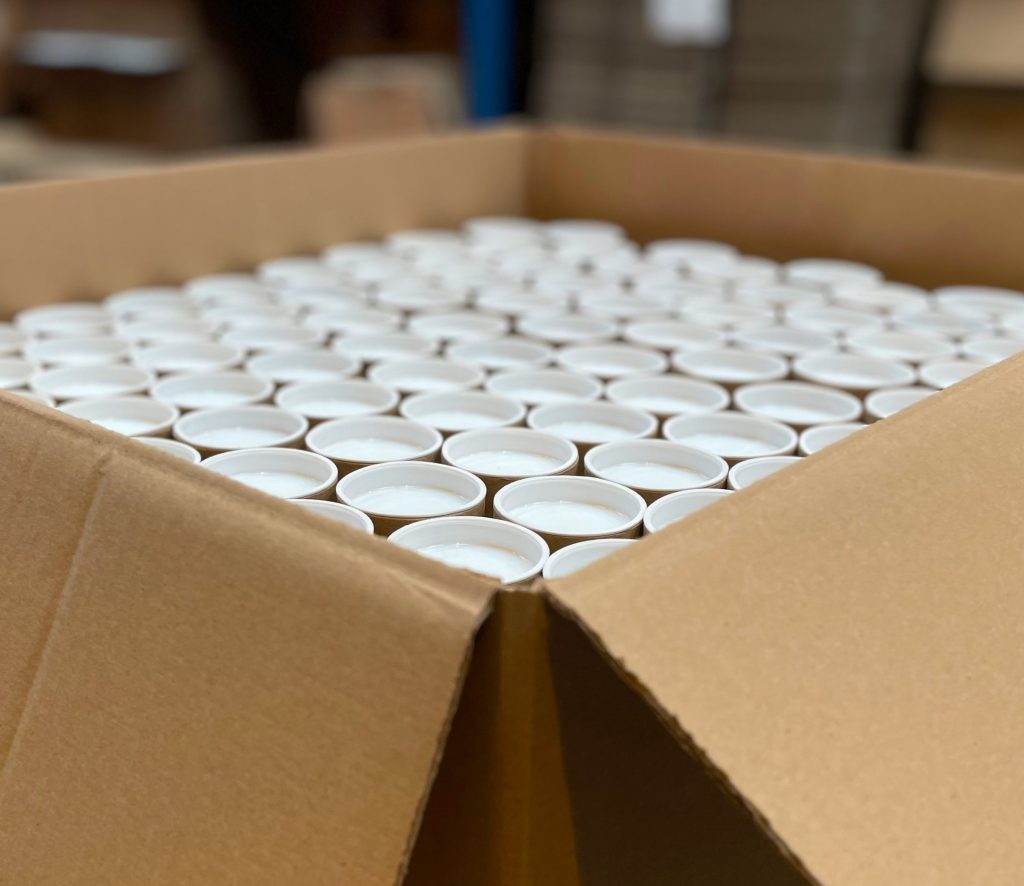 boxed cardboard postal tubes with caps
